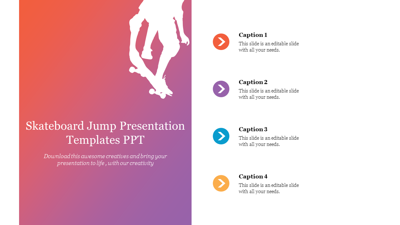 Skateboard Jump Presentation Templates PPT